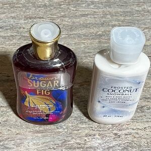 Bath & Body Works Brown Sugar Fig shower gel & Frosted Coconut Snowball lotion